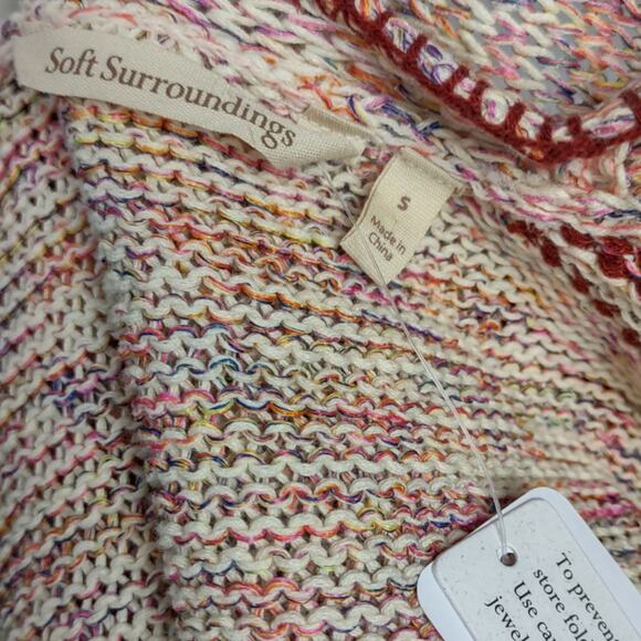 Soft Surroundings Ochoa Cotton Blend Open Front Cardigan Bohemian Beige Size S - Picture 5 of 14